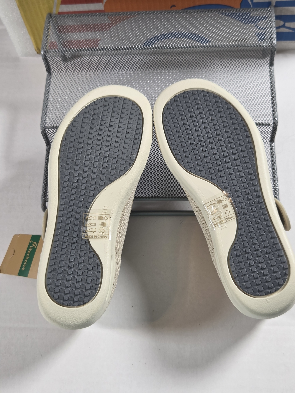 Plitechoice Beige Diabetic Womens 7W Shoes - Adjustable Mary Jane Style - Picture 7 of 12